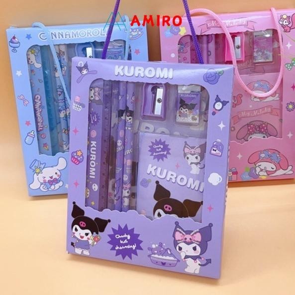 

Me41 Alat Tulis Set 6 in 1 Karakter Kuromi Untuk Hadiah Anak Sekolah / Kotak Pensil Anak Set Stationery Sanrio Murah Lucu Termurah