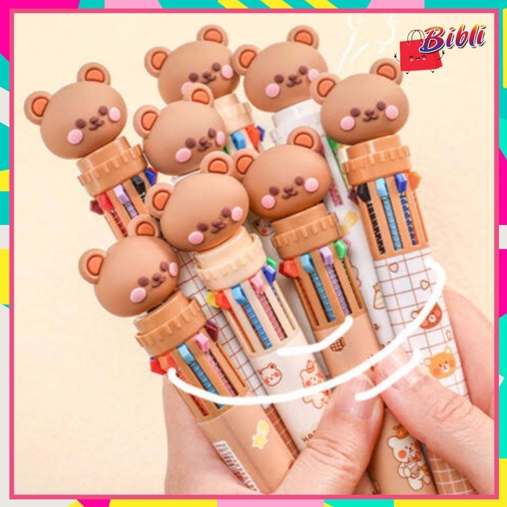 

VE29 Pulpen 10 Warna Pena Motih Beruang Pulpen Karakter Teddy Bear Sale