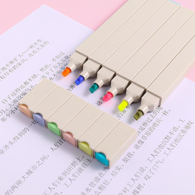 

fj-44 Stabilo /stabillo warna/stabilo isi 6 warna pastel/Tint Marker Highlighter 1 set isi 6 Sale
