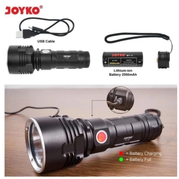 Rechargeable Senter LED FL84 / Flashlight LED SUPER TERANG Joyko FL 84