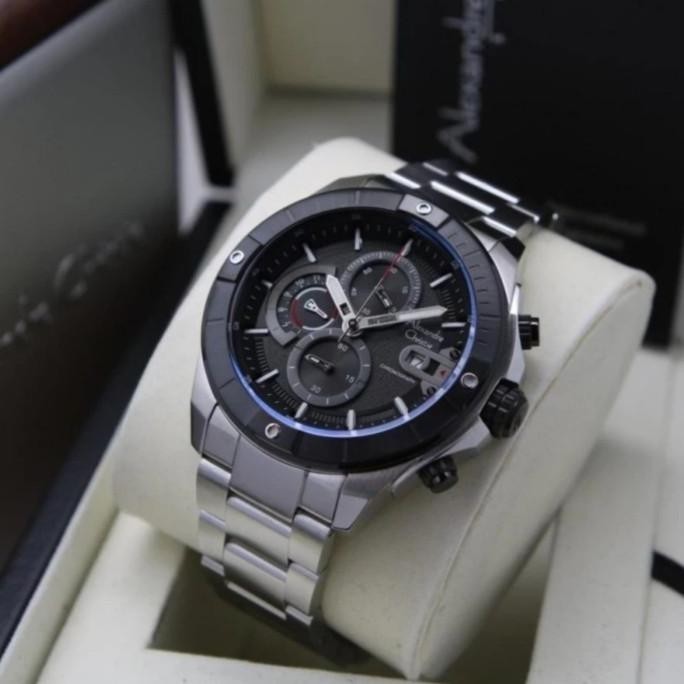 JAM TANGAN PRIA ALEXANDRE CHRISTIE AC6631 AC 6631 SILVER BLACK