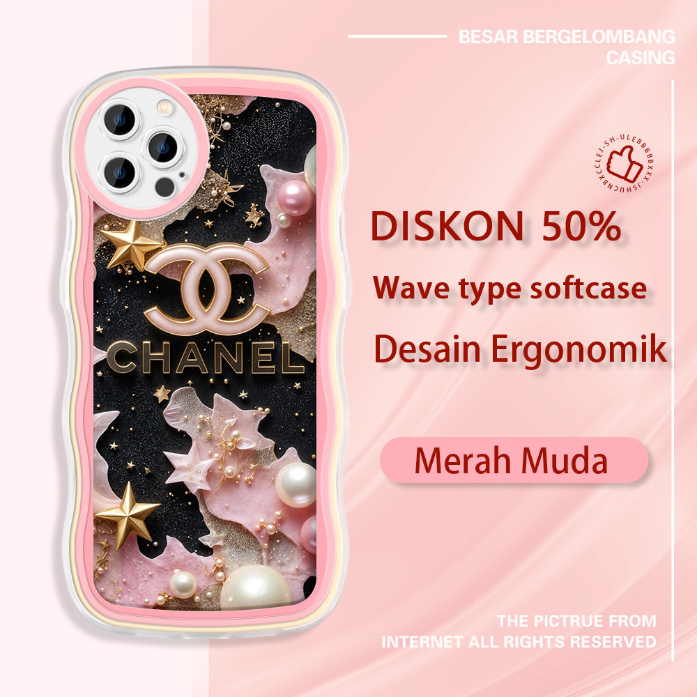 jinsouwe Apple iPhone 15 Plus Mini Pro Max  Casing Ponsel  Pattern 3D CHANEL Luxurious  warna-warni 