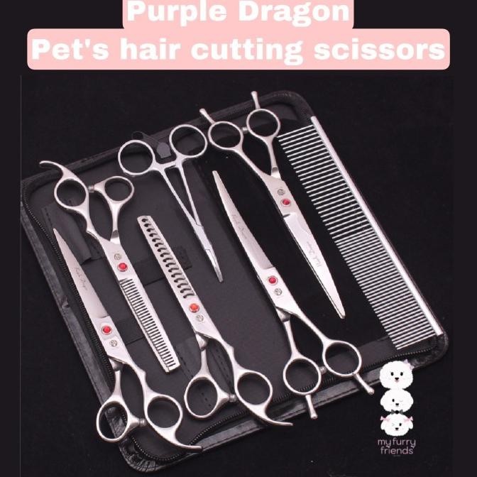 Pet grooming scissors set PURPLE DRAGON 7inch Premium quality