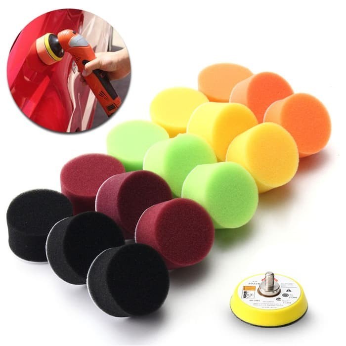 Set 16Pcs Busa Poles 2" Buff Polisher Pad Air Sander 2 Inch Mesin Bor