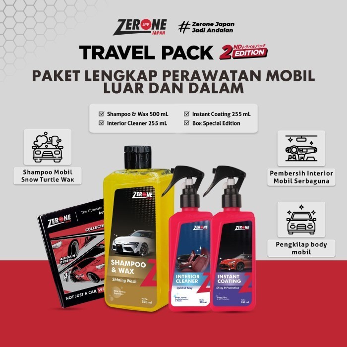 Travel Pack Zerone Japan Shampoo Instan Coating Interior Cleaner