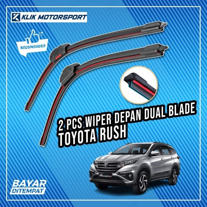 Produk Dual Wiper Blade Toyota All New Rush 2017 - 2022 - Wiper Mobil 2 PCS