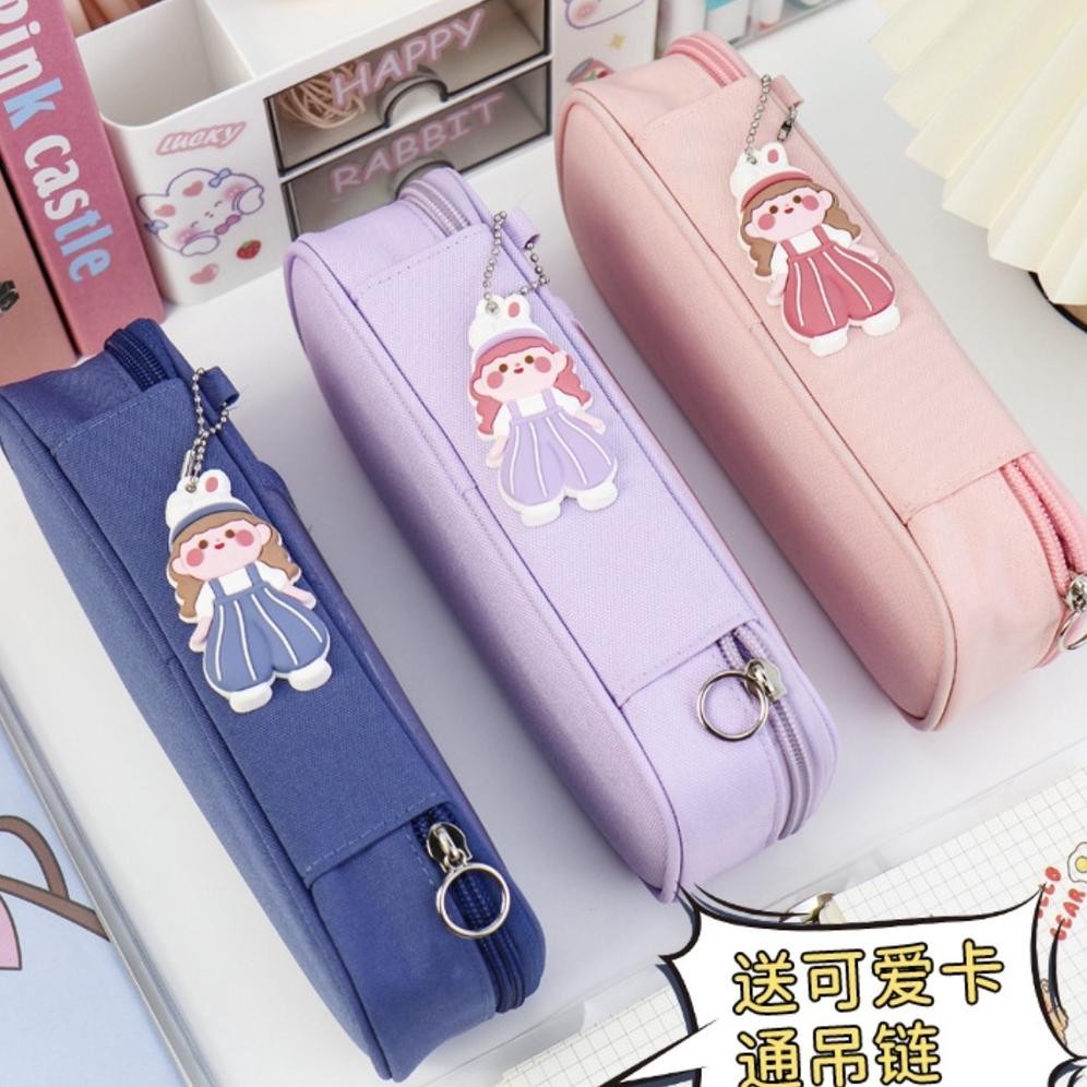 

We-53 Txs05 Korean Pen Pencil Case Cartoon Mood Plus Gantungan Kotak Tempat Pensil Tkm Racun Shopee