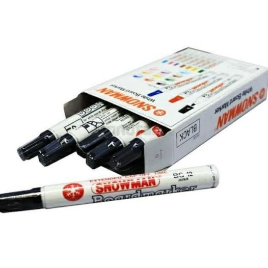 

Tr21 Spidol Whiteboard Papan Tulis Snowman Bg-12 Marker Hitam (Bisa Dihapus) Isi 12Pcs /Perbox Gratis Ongkir
