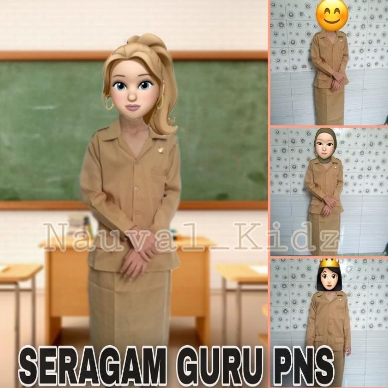 COD Baju Seragam Profesi GURU/Baju ASN /baju PNS Anak KU09