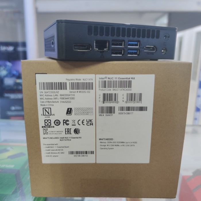 INTEL NUC 11ATKC4 + NVME 128GB + DDR4 4GB