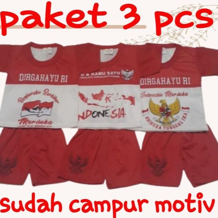 BISA COD SETELAN ANAK ANAK MERAH PUTIH / BAJU MERAH PUTIH ANAK ANAK / SETELAN ANAK 17 AGUSTUSAN / BA