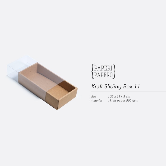 

JUAL Kraft Sliding Box (22 x 11 x 5 cm) - Kotak Laci Geser Slide (5 Pcs)