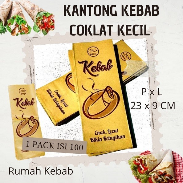 

HOT PROMO Kantong Kebab Dus Kebab - Packaging Kemasan Kebab Coklat Kecil 100 pcs