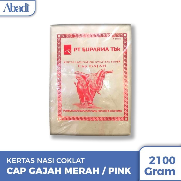 

TERMURAH Kertas Nasi Bungkus Coklat Gajah Merah Pink Besar (250 pcs / lembar)