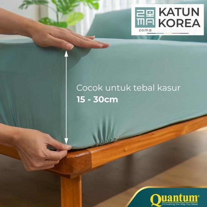 Sprei Katun Korea Zoma by Quantum - Sprei Set Polos Kasur