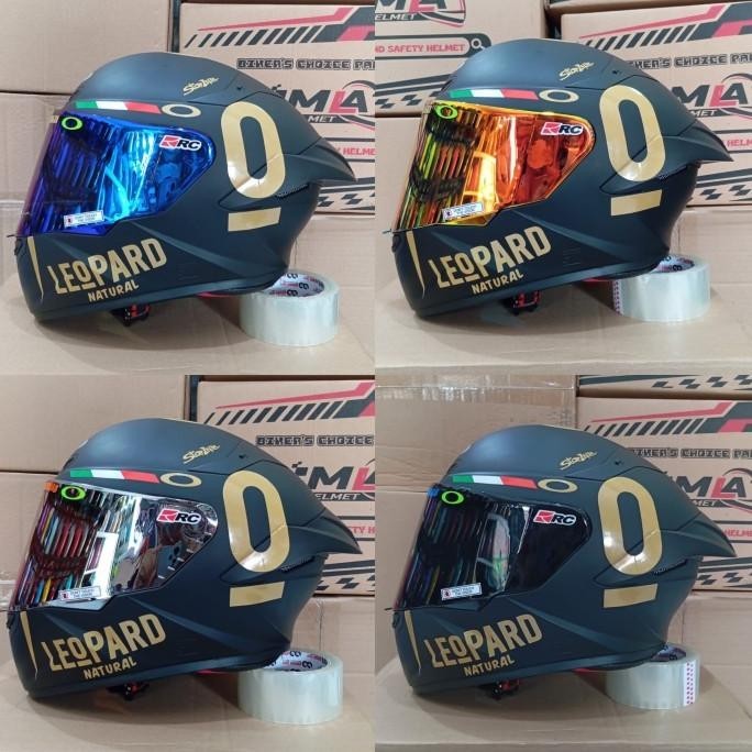 HELM FULL FACE MLA TT COURSE BLACK DOF LEOPARD PAKET GANTENG terlaris