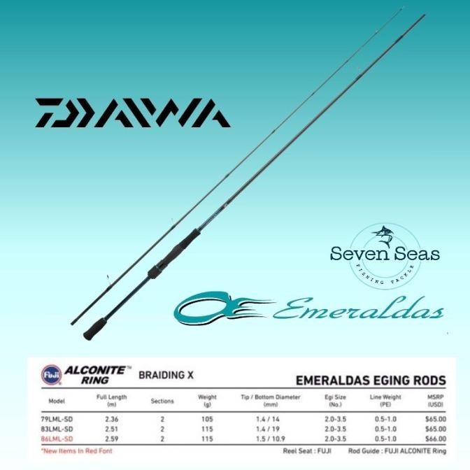 Daiwa Emeraldas Rod Eging Rod 79LML 83LML 86ML Joran Cumi Sotong .,