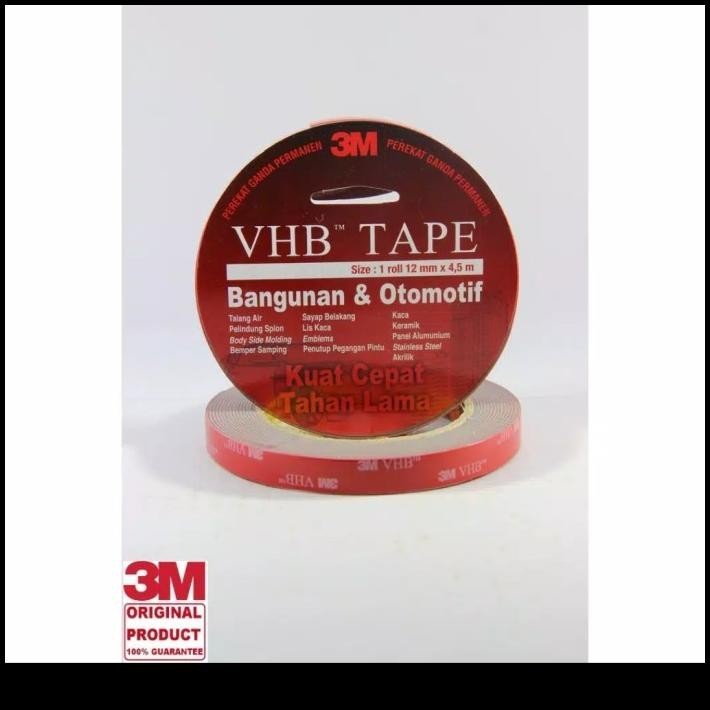 

TERMURAH 3M VHB DOUBLE TAPE 4900 , 1 ROLL SIZE 12 MM X 4.5 METER 3M VHB DOUBLE