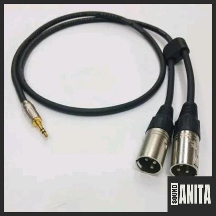 KABEL UNTUK MIXER KE HANDPHONE / 2 JEK CANON TO JEK MINI STEREO anita__55
