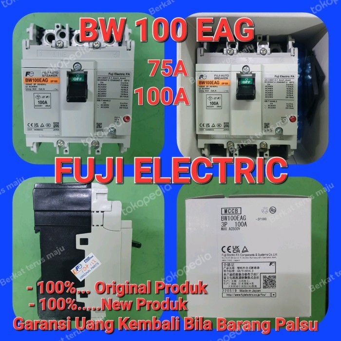 Mccb Fuji Electric..Bw100Eag 3P ( 75A /100A) Ori