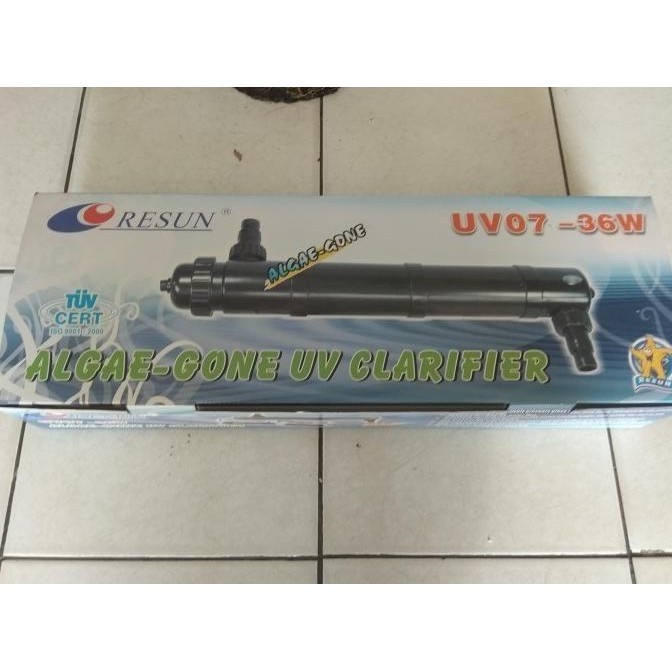 Aquarium Kolam Ikan Lampu Uv Resun Uv07 36 Watt Alga Gone Uv Clarifier