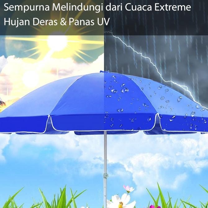 Berkualitas Hugo Payung Jualan 240 Cm Payung Tenda Taman Pantai Cafe B