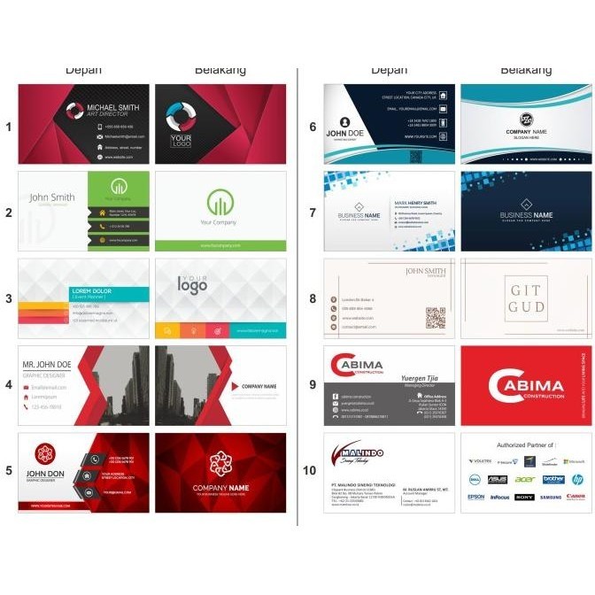 

Kartu nama rounded cetak 2 muka full colour bahan Plastik (Newtop)