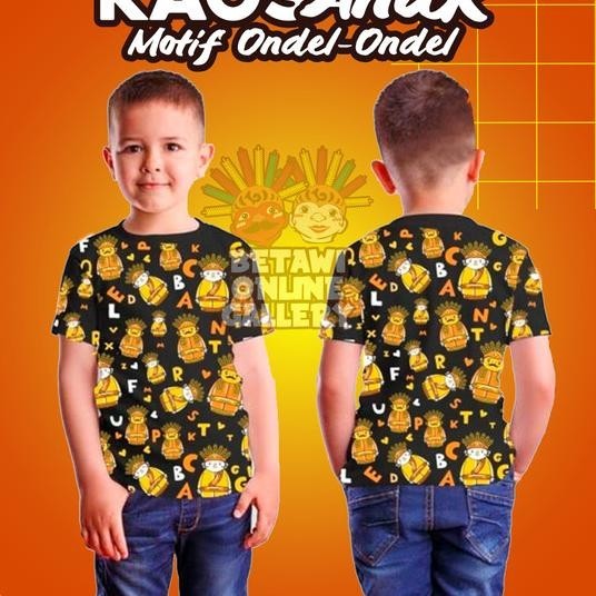 T-Shirt Ondel-Ondel / Kaos Motif Ondel Ondel / Kaos Anak Gambar Ondel