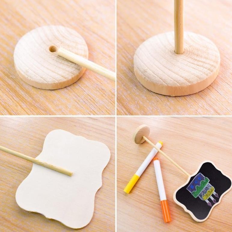 

Am67 10Pcs Mini Chalkboard Papan Tulis Mini Black Board Mini Stand Board Termurah
