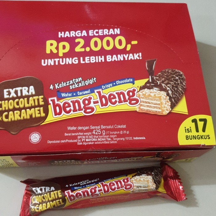 

KOMPLIT Beng Beng chocolate wafer Reg Pack isi 17PCS