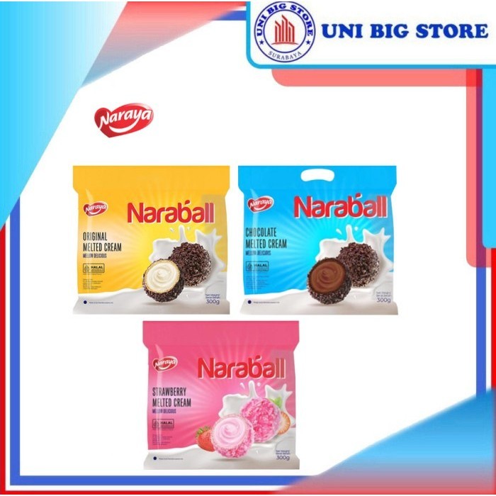 

CUCI GUDANG Naraya Naraball Melted Cream Wafer Ball Original Chocolate Strawberry 300 gr