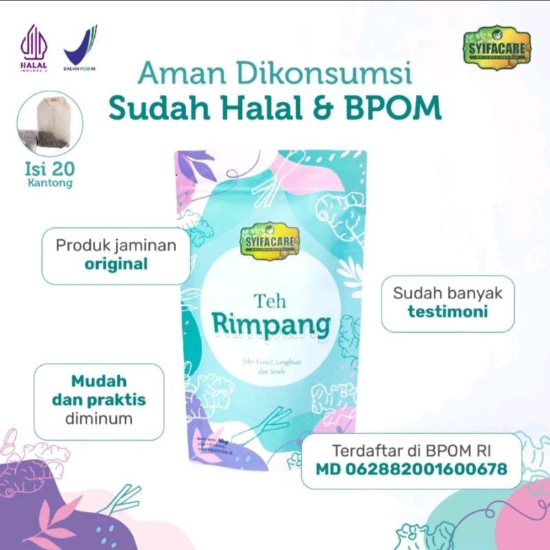 

Teh Rimpamg Syifacare Teh Rimpang JSR untuk diet dan Detox isi 20