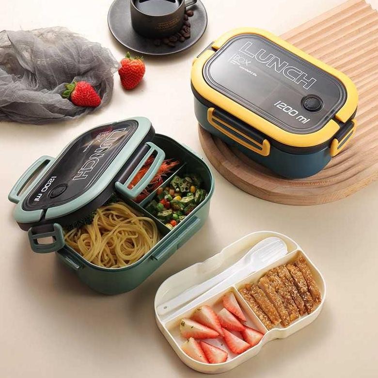 Spesial Promo Tempat Makan Tupperware Lunch Box Set Anti Tumpah Bento Bekal Anak Sekolah Tahan Panas