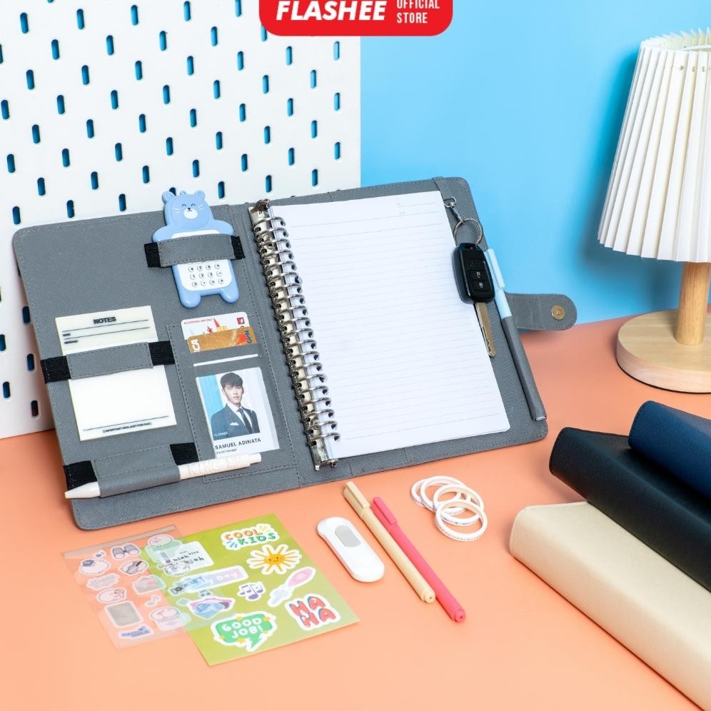 

ORIGINAL Flashee Binder Polos A5 20 Ring Antimainstream Ozzie Binder Eksklusif A5 20 Ring Multifungsi 7 Warna QV21