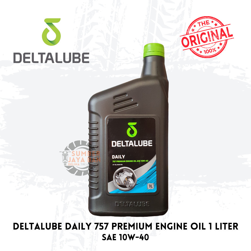 Deltalube 1 Liter Daily 757 Premium Engine Oil SAE 10W-40 API SL/JASO MA Oli Motor Matic Metik