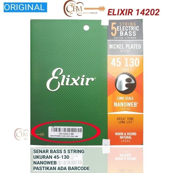 Senar Bass Elixir 5 String 045 Senar Elixir 14202 Ori