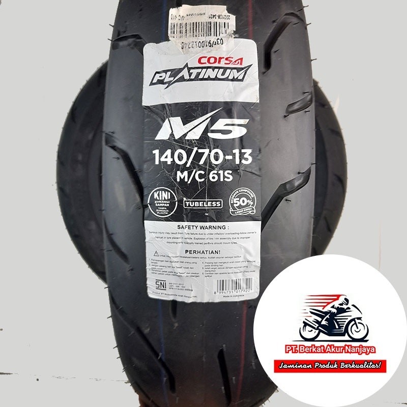 Corsa Platinum M5 140/70-13 Ban Belakang Nmax Tubeless BONUS Pentil