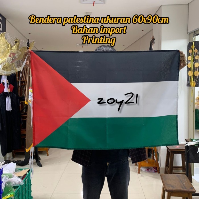 

Terlaris Bendera palestine ukuran 60x90cm bahan tekstil import SALE