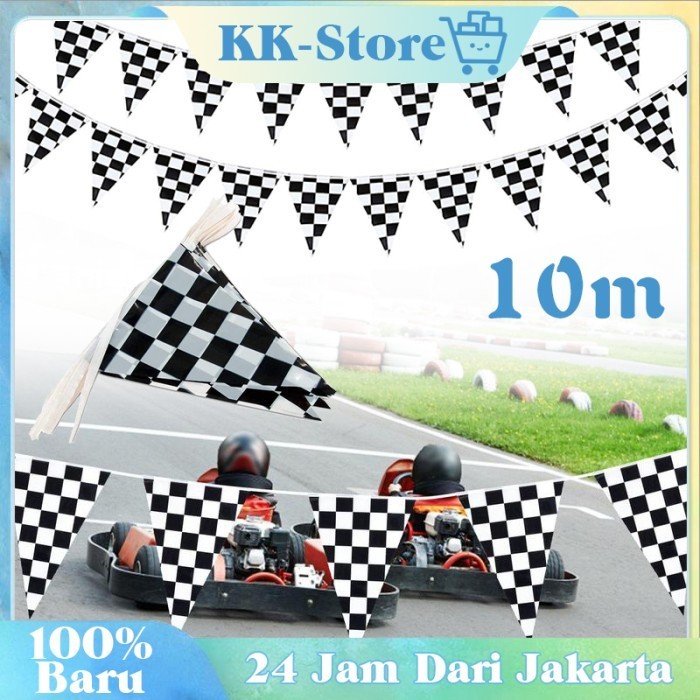 

Terlaris 10M Bendera Balap Segitiga Racing Flag Hitam Dan Putih 38 Sisi SALE