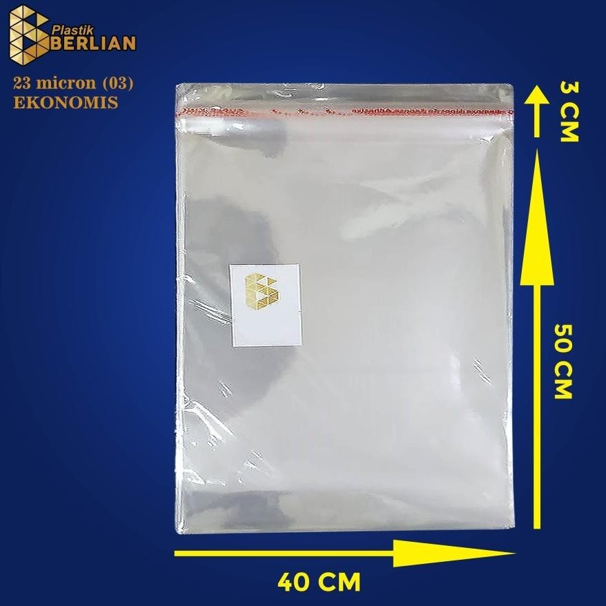 

Rq-56 40 X 50 Cm Plastik Opp Ekonomis 23Micron (100 Lbr) (Lem/Seal) Murah