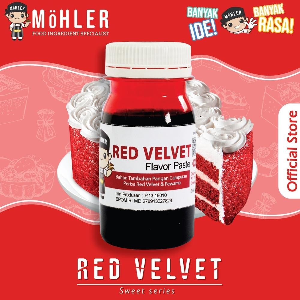 

FLASH SALE Pewarna MOHLERPasta Perisa 60gr Red Velvet / perasa pewarna makanan - minuman DISKOM