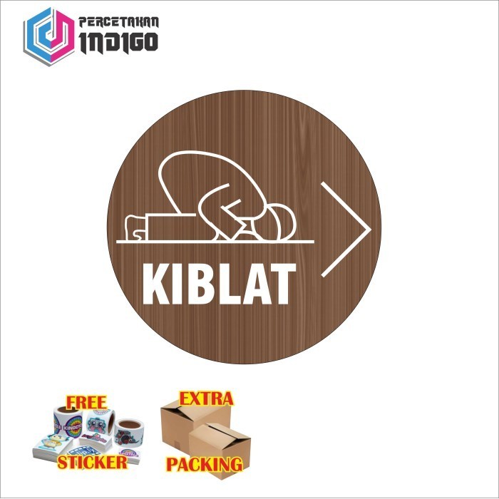 Murah sign board papan signage bulat kiblat Elegan