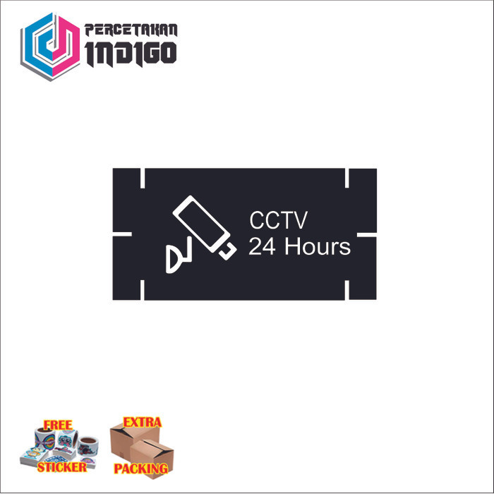 

Murah sign papan akrilik acrylic cctv 24 hours Elegan