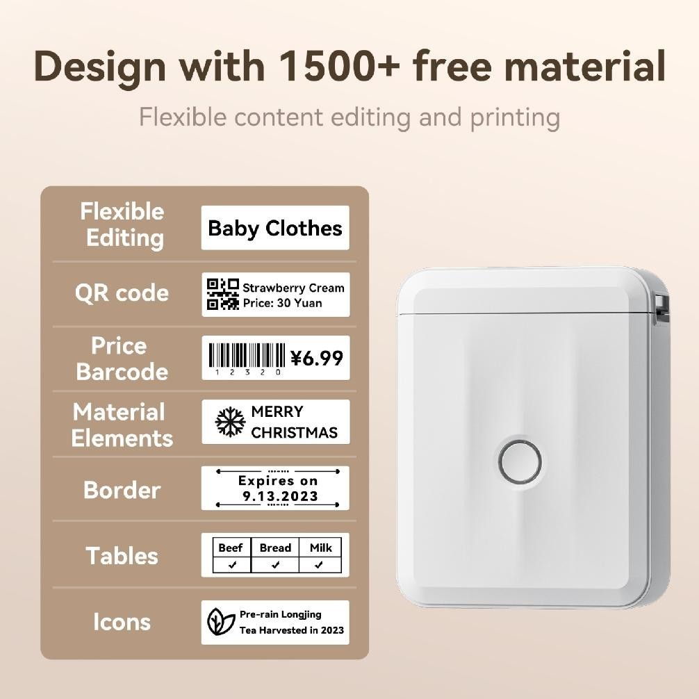 

ad-3 NEW 2024 Niimbot D110 Mini Portable Wireless Bluetooth Label Thermal Printer Original