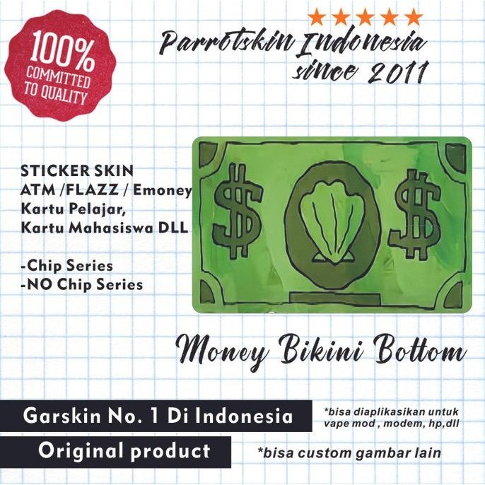 Sticker Skin Card ATM Debit Credit Emoney Flazz Bikin Bottom Money Evvarisk