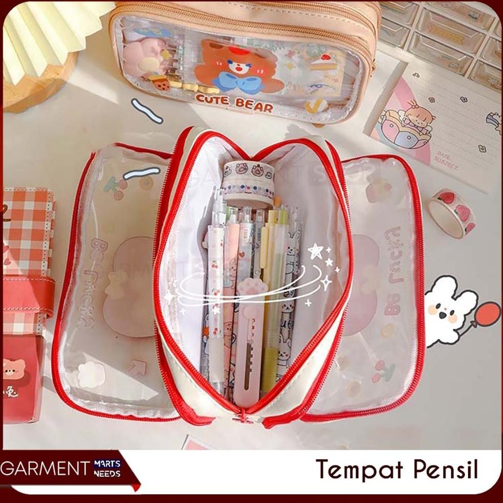 

BISA COD Tempat Pensil Lucu Anak Transparan Kotak Pencil Dompet Besar Karakter Motif Pouch Stationary Resleting Serbaguna r-77