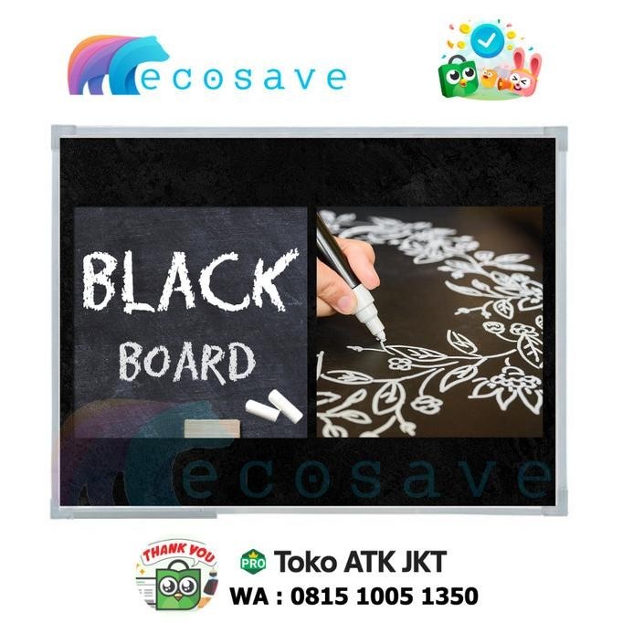 Chalkboard Magnetic 60 x 120 cm Papan Tulis Kapur Hitam 60x120