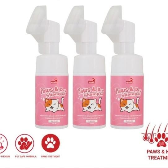 Bundling Novamos Paws & Dry Shampoo 3Pcs Sampo Kucing Kering Anabul