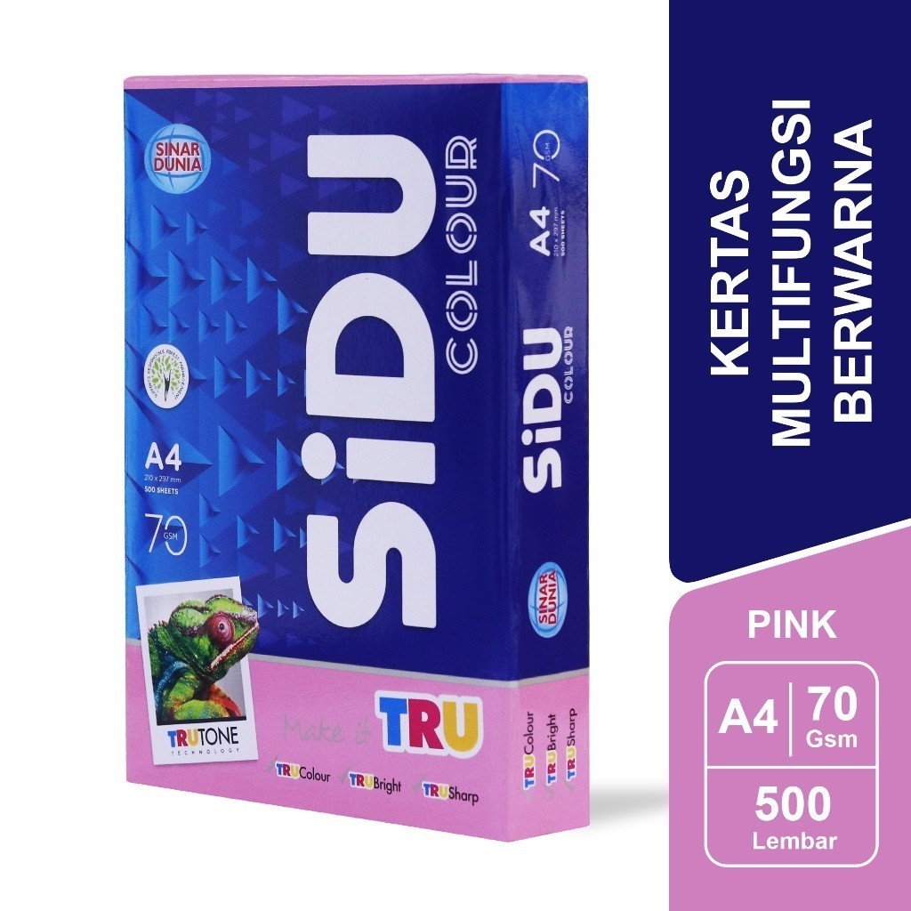 

[Pelangi Stationery] SiDU Kertas Fotocopy Warna Pink 70 GSM A4 1 RIM - SDU CLR 70 A4 170