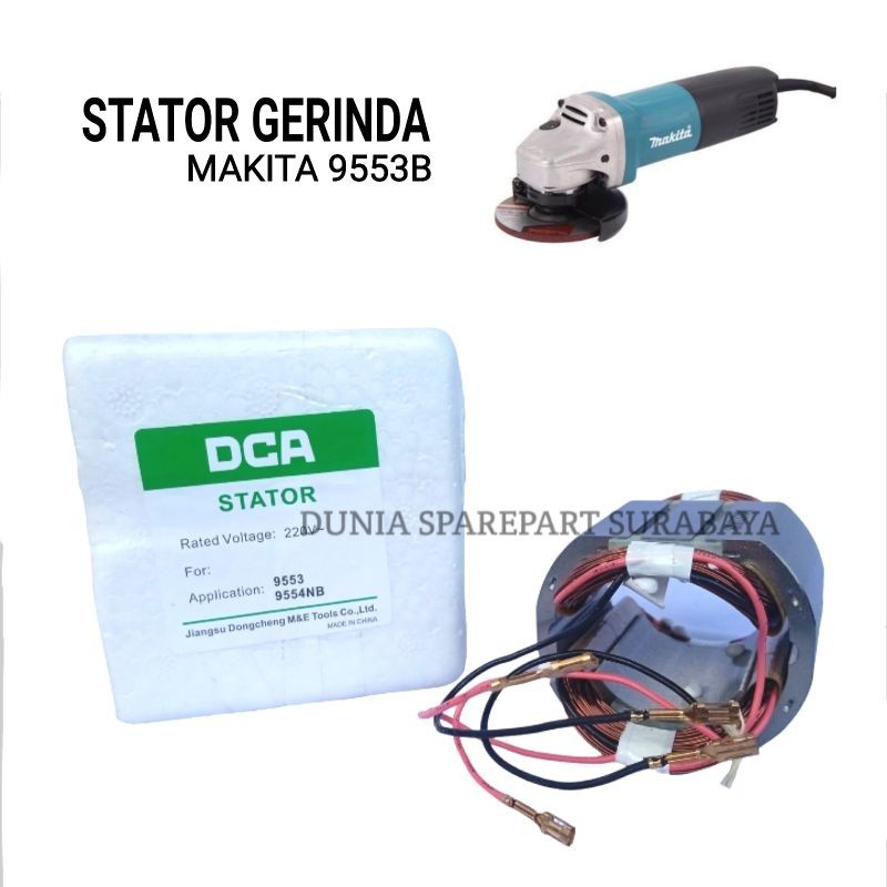 Original Stator Dca For Mesin Grenda Makita 9553B / 9553 / Bantalan Rumah Armature Angker Gerinda